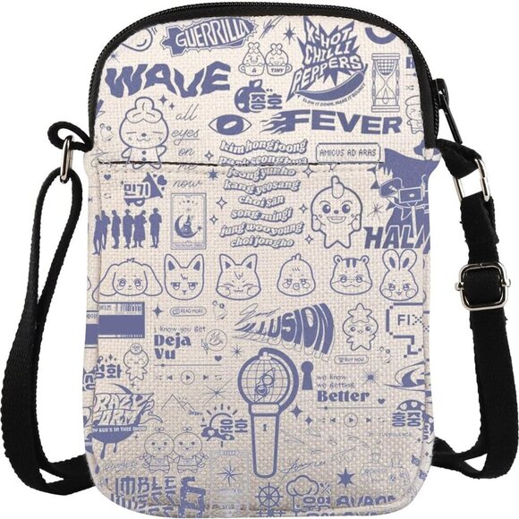 Kpop Crossbody Bag Waterproof Polyester Small Messenger for Concerts and Gifts - Picture 1 of 6
